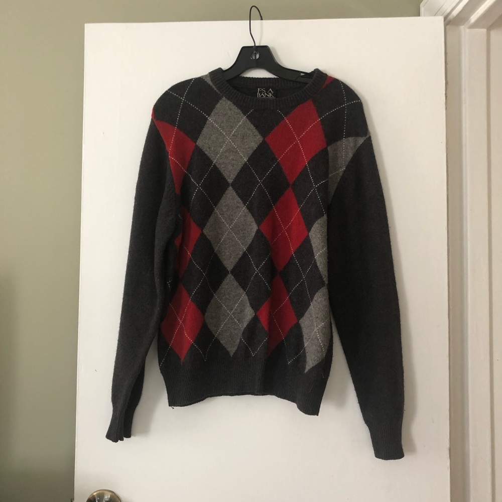 🆕 JOSEPH A BANKS ARGYLE WOOL SWEATER
